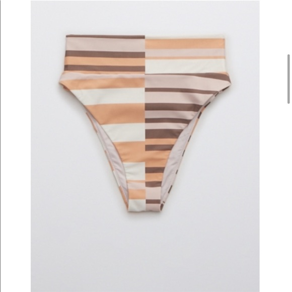 Aerie Printed High Cut Cheeky Bikini Bottom - Picture 1 of 1